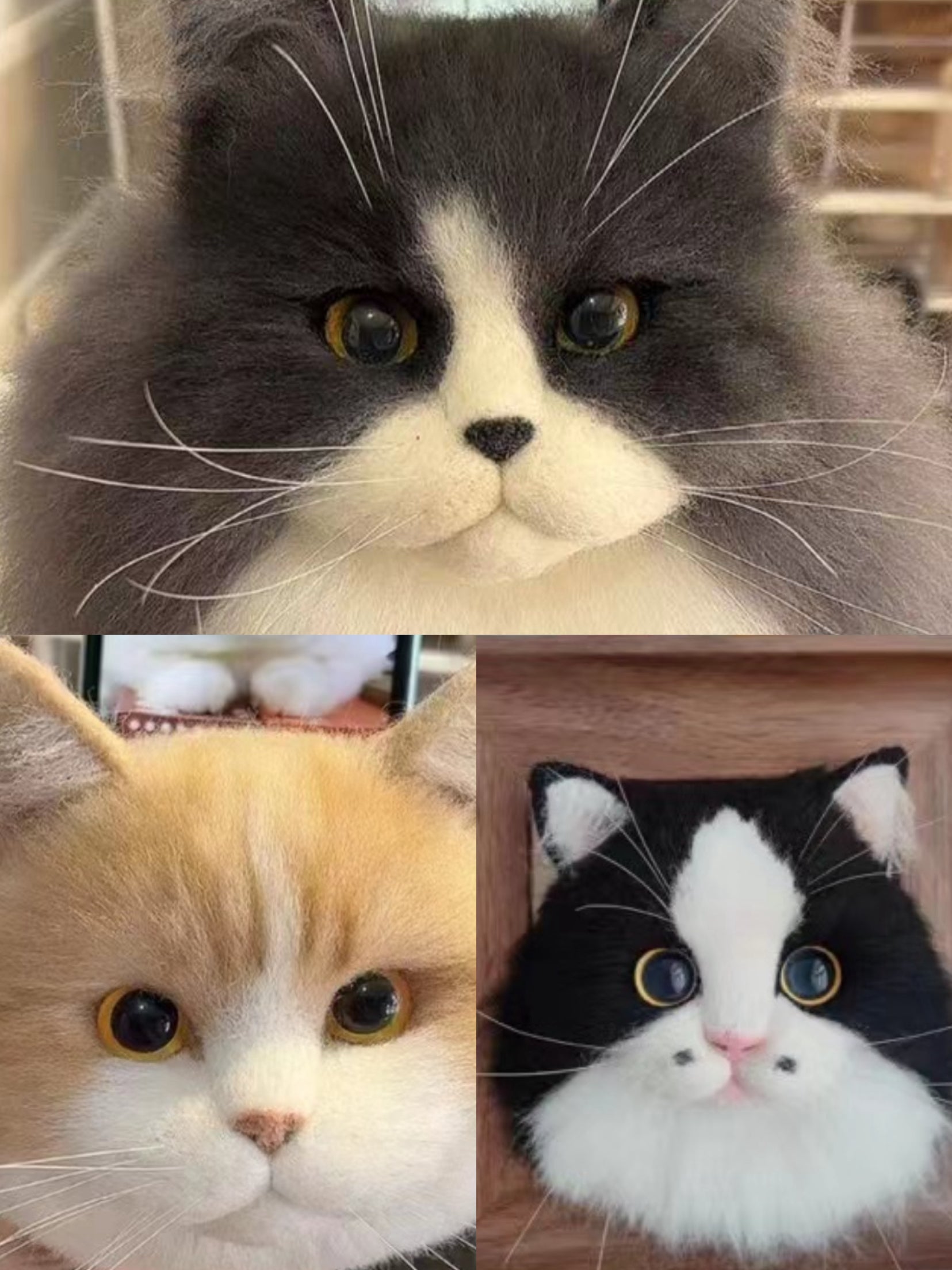 [Custom Pet Portrait] 3D Fluffy Long-Hair Replica - Solid/Dual Colors